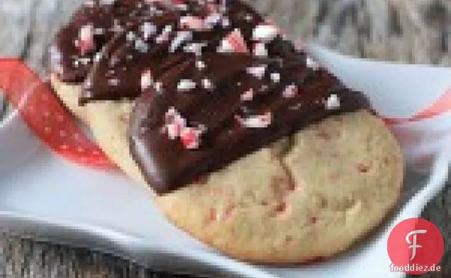 Schokolade getaucht Pfefferminz Cookies