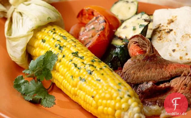 Gegrilltes Gemüse mit Korianderbutter