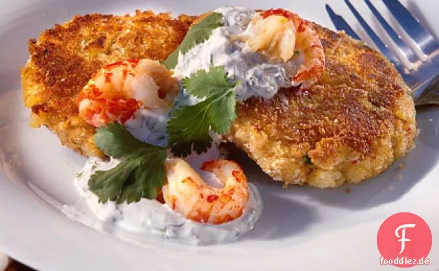 Langusten-Kuchen mit Koriander-Limetten-Creme
