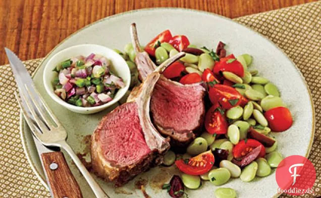 Lammkoteletts und Cilantro Relish