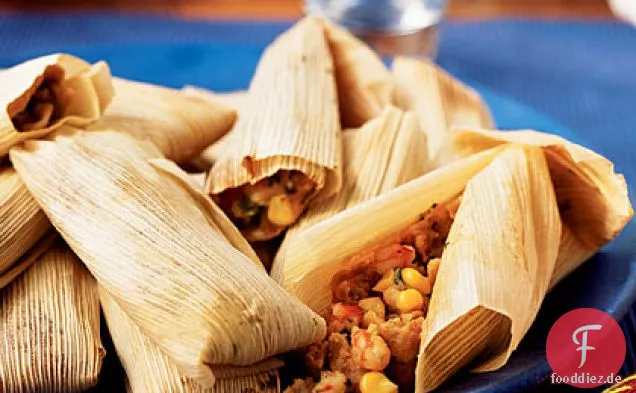 Garnelen und Koriander-Pesto Tamales