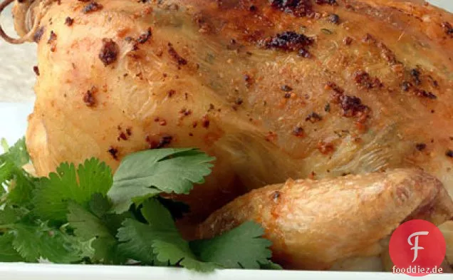Brathähnchen mit Minze-Koriander-Pesto