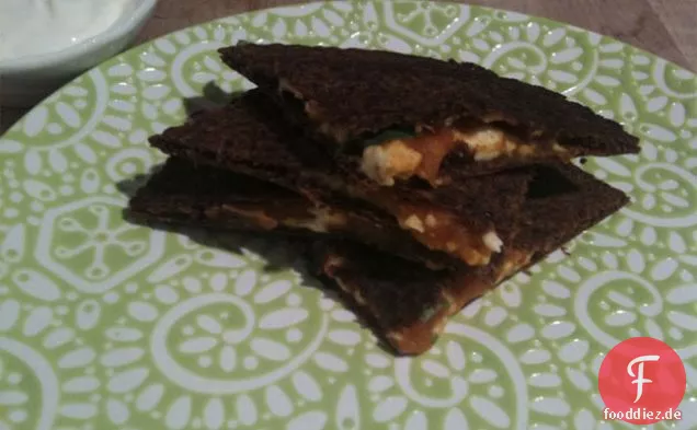 Vegetarische Woche: Kürbis, Feta und Cilantro Quesadilla