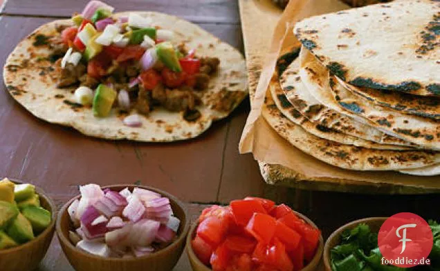 Gezogen-Schweinefleisch Fajitas