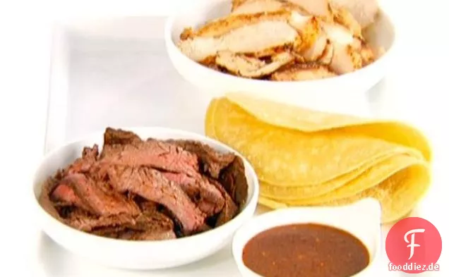 Huhn und Steak Fajitas
