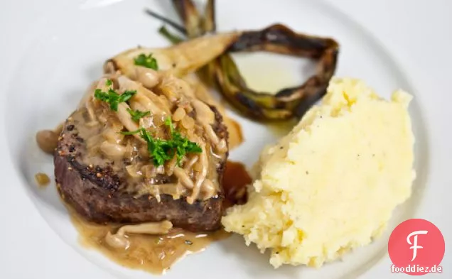 Steak mit Pilzsauce (Steak mit Champignons)