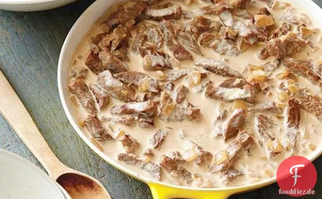 Rindfleisch Stroganoff Mit Reis