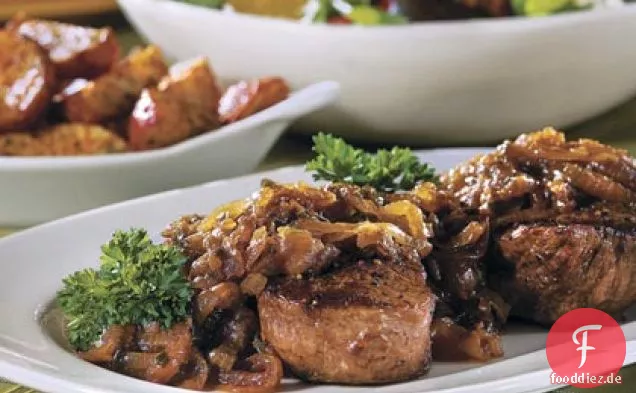 Rinderfilets mit Cognac-Zwiebelsauce