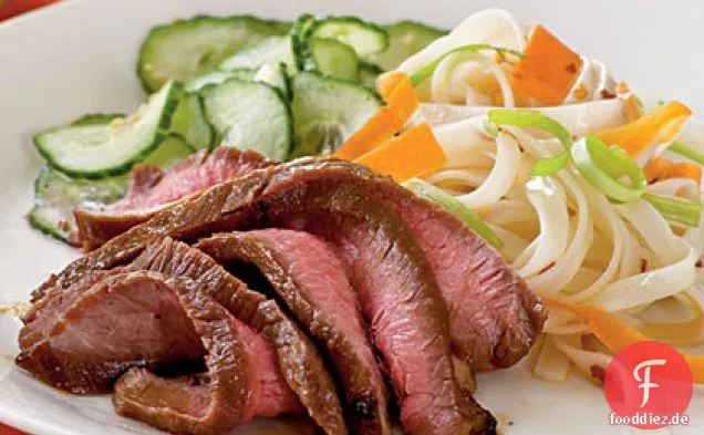 Ahorn- und Soja-glasiertes Flankensteak