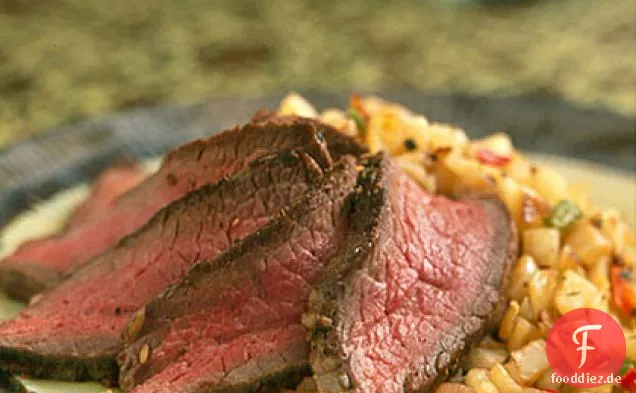 Italienische Hash Browns und Steak