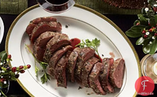 Langsam gebratenes Rinderfilet mit Doppelpilz-Ragoût