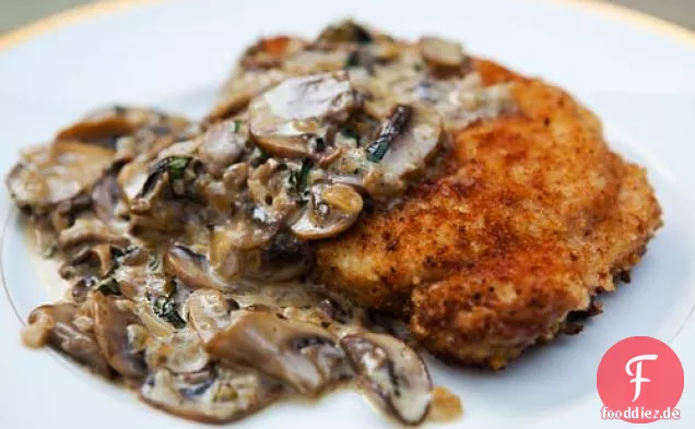 Porkchops Mit Pilz-Bourbon-Sahne-Sauce