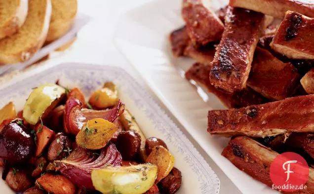 Ahorn-gebratene Schweinefleisch Spareribs