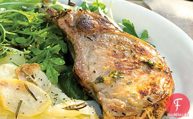 Zitrone und Thymian gegrillte Schweinekoteletts