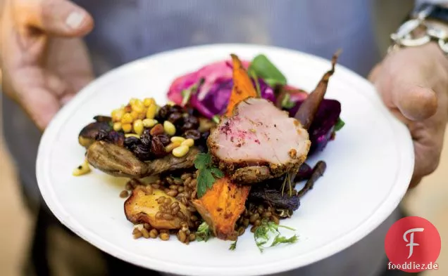 Gewürztes Schweinefilet mit Haselnussvinaigrette