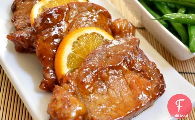 Orange Melasse Schweinekoteletts