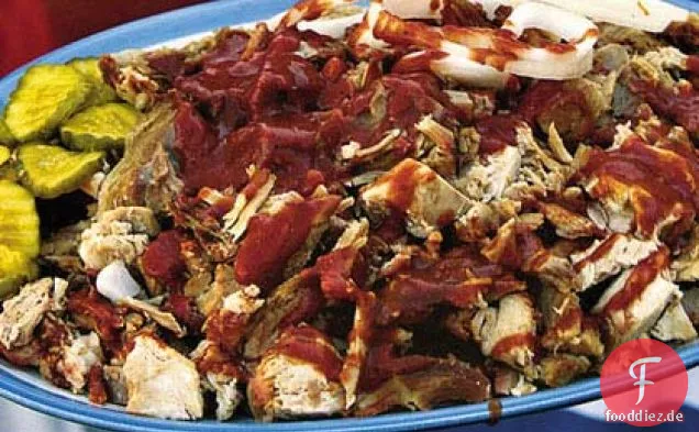 Langsam Gegrilltes Schweinefleisch Mit Ranch-Barbecue-Sauce
