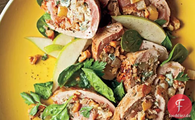 Käse und Birne Schweinefleisch