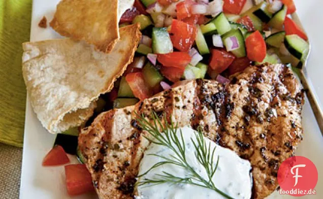 Schweinekoteletts nach griechischer Art