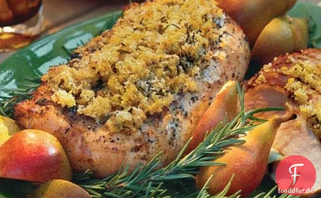 Gegrillte Schweinelende mit Rosmarin-Paniermehl-Kruste