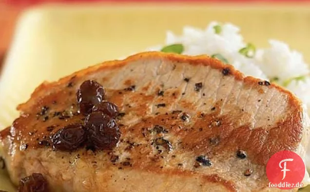 Schweinefleisch mit Portwein und Rosinensauce
