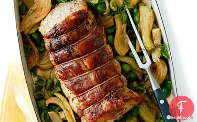 Rosmarin Schweinebraten mit Fenchel und grünen Oliven