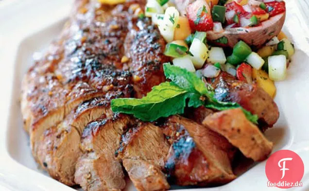 Hoisin-und Bourbon-Glasiertes Schweinefilet