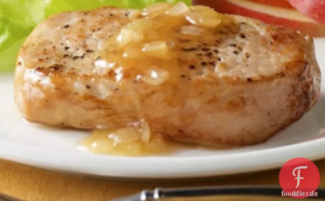 Schweinekoteletts Mit Apfelwein-Zwiebel-Sauce