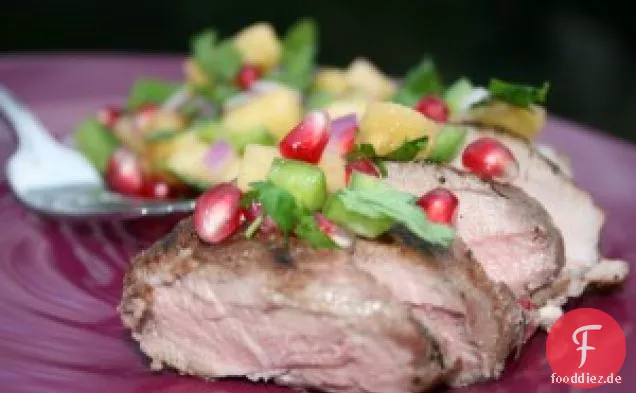 Schweinefilet mit Granatapfelsalsa