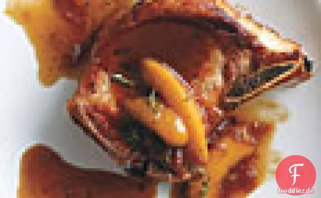 Brandied-Pfirsich Schweinekoteletts