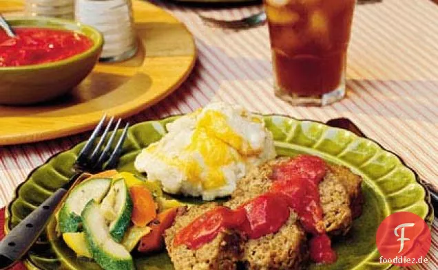 Hackbraten mit grüner Chile-Tomatensoße