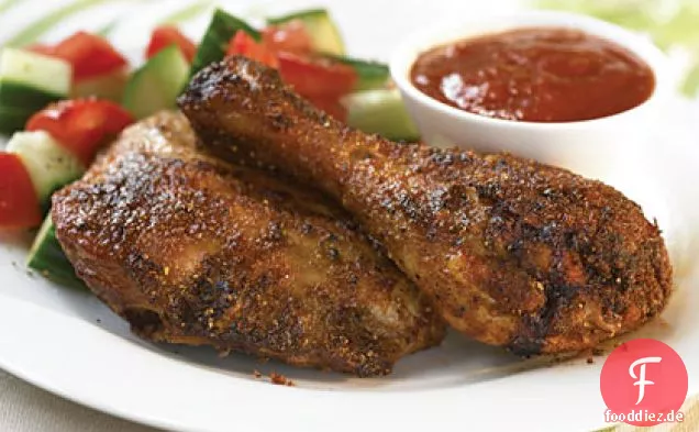 Trocken-Rub Huhn mit Honig-Barbecue-Sauce
