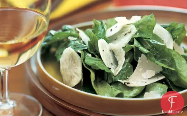 Topinambur und Rucola-Salat mit Parmesan
