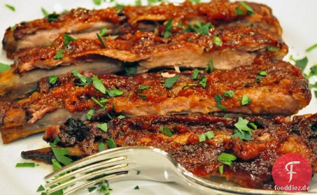 Einfach Peachy BBQ Rippen