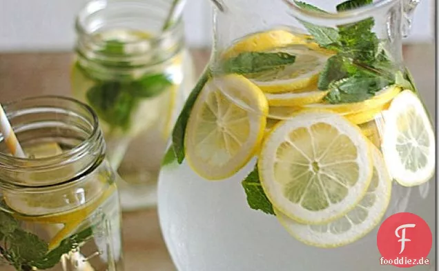 Zitronenwasser mit frischer Minze