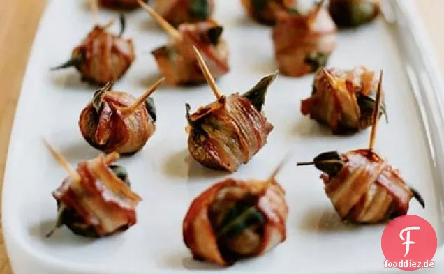 Pancetta-eingewickelte Pilze