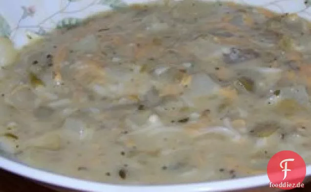 Creme der grünen Chilisuppe