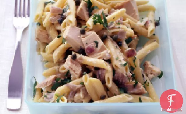 Penne mit Thunfisch und Roten Zwiebeln