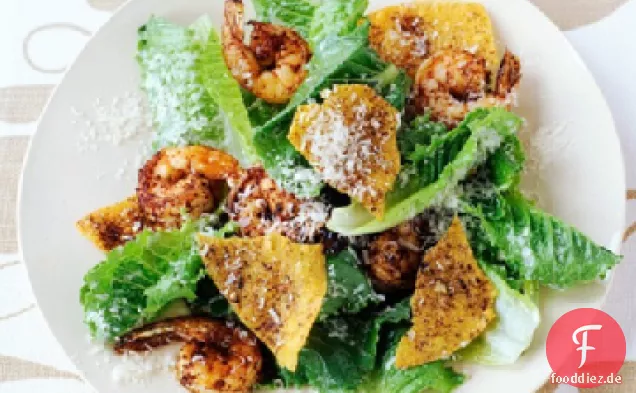 Caesar-Salat mit Würzigen Garnelen