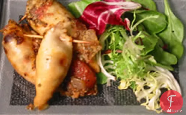 Würzig gefüllter Tintenfisch