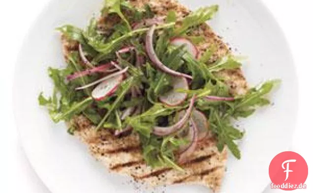 Huhn Milanese mit Rucola-Salat