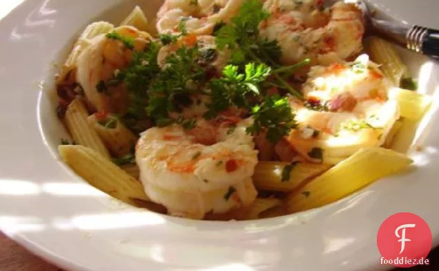 Spaghetti Aglio Olio Mit Würzigen Garnelen