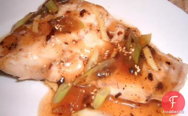 Gedämpfter Wolfsbarsch mit schwarzer Bohnensauce