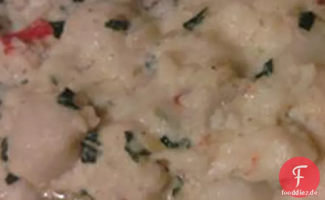 Carolyns sinnliche Wolfsbarschfilets mit Langusten und Krabbensauce