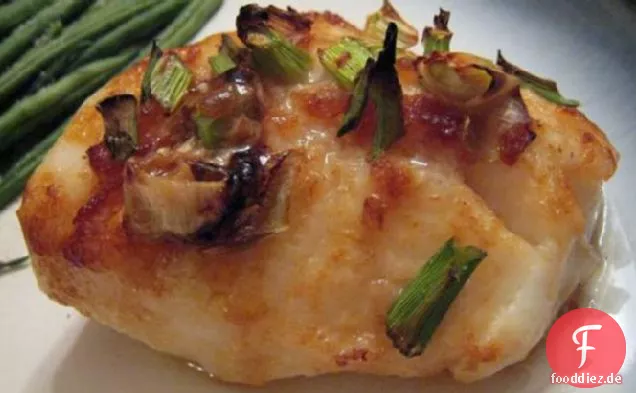 Schnell Ofen gebratener Ingwer Scallion Lime Sea Bass