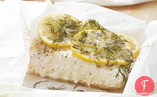 Meyer Zitrone und Dill-Fisch-Pakete