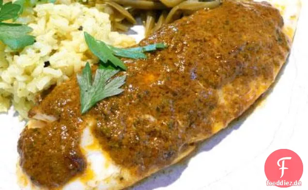 Curry Ofen gedämpfter Fisch