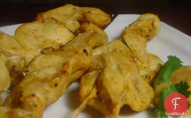 Chicken Sate mit Erdnusssauce