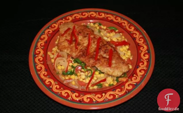 Mexikanischer Red Snapper mit Chili und Mais