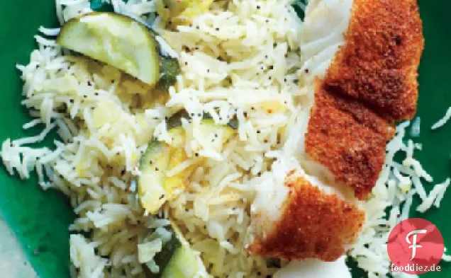 Gewürz Gerieben Fisch mit Zitroniger Reis